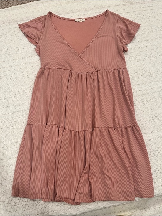 See You Monday Dresses & Skirts - See You Monday Ribbed Tiered Babydoll Mini Dress-Medium